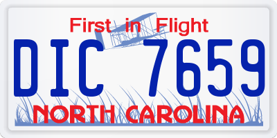 NC license plate DIC7659