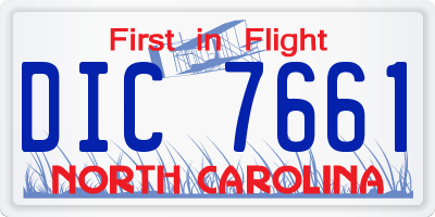 NC license plate DIC7661