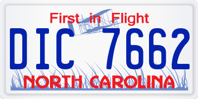 NC license plate DIC7662