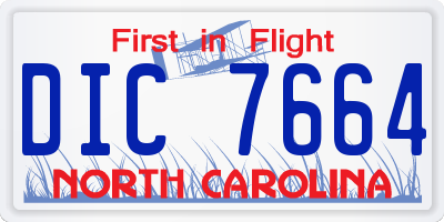 NC license plate DIC7664