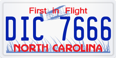 NC license plate DIC7666