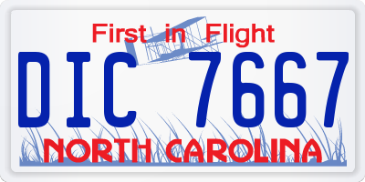 NC license plate DIC7667