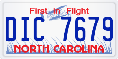 NC license plate DIC7679