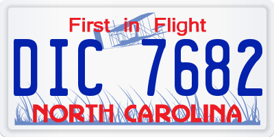 NC license plate DIC7682