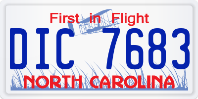 NC license plate DIC7683