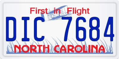 NC license plate DIC7684