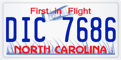 NC license plate DIC7686