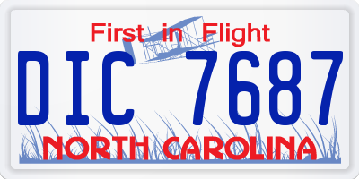 NC license plate DIC7687