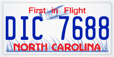 NC license plate DIC7688