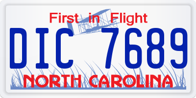 NC license plate DIC7689