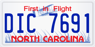 NC license plate DIC7691