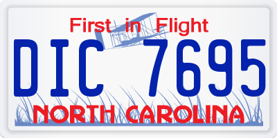 NC license plate DIC7695