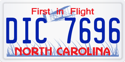 NC license plate DIC7696