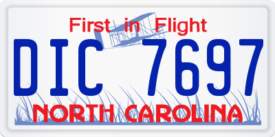 NC license plate DIC7697