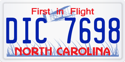 NC license plate DIC7698