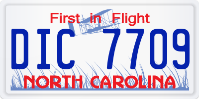 NC license plate DIC7709