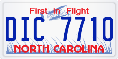 NC license plate DIC7710