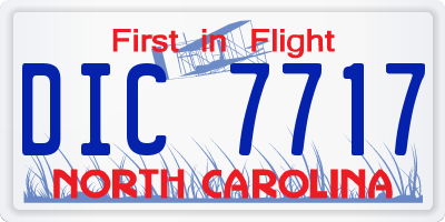 NC license plate DIC7717