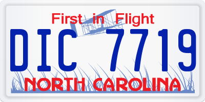 NC license plate DIC7719