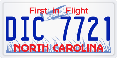 NC license plate DIC7721