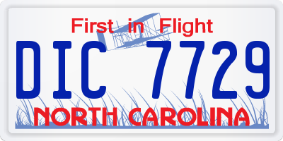 NC license plate DIC7729