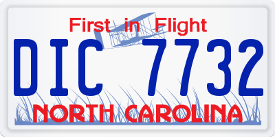 NC license plate DIC7732