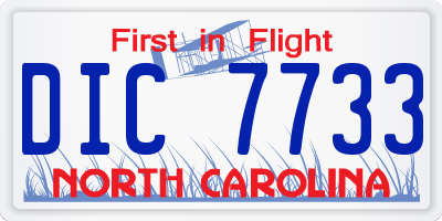 NC license plate DIC7733