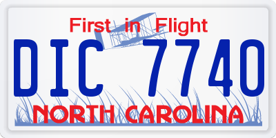 NC license plate DIC7740