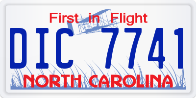 NC license plate DIC7741