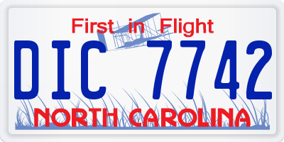NC license plate DIC7742