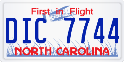 NC license plate DIC7744