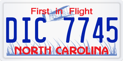 NC license plate DIC7745