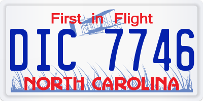 NC license plate DIC7746