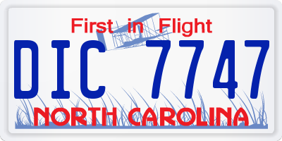 NC license plate DIC7747