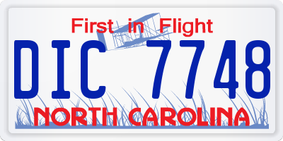 NC license plate DIC7748
