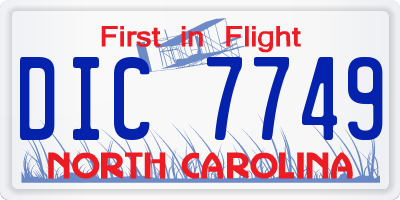 NC license plate DIC7749