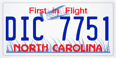 NC license plate DIC7751