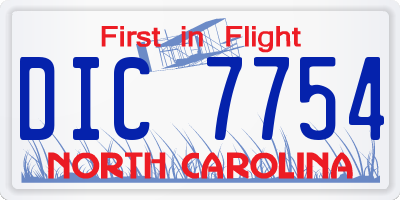NC license plate DIC7754
