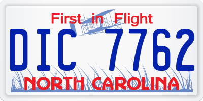 NC license plate DIC7762