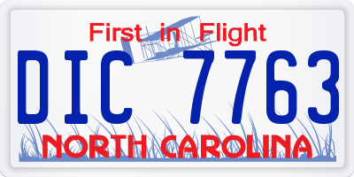 NC license plate DIC7763