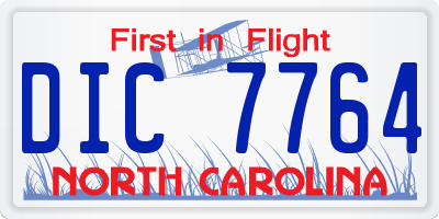 NC license plate DIC7764