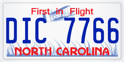 NC license plate DIC7766