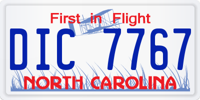 NC license plate DIC7767