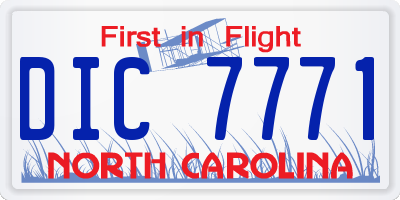 NC license plate DIC7771