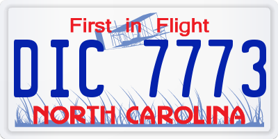 NC license plate DIC7773