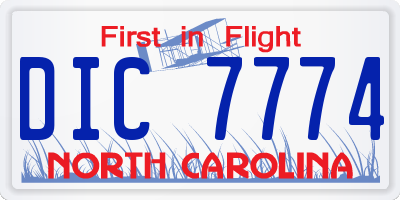 NC license plate DIC7774