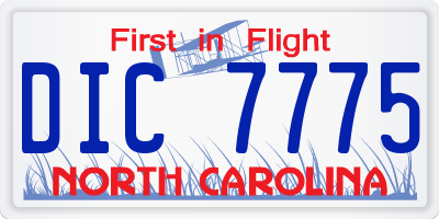 NC license plate DIC7775
