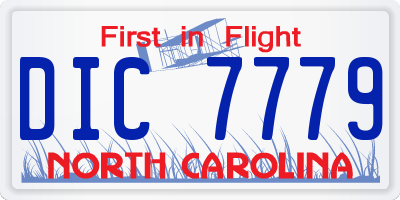 NC license plate DIC7779
