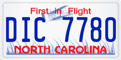 NC license plate DIC7780