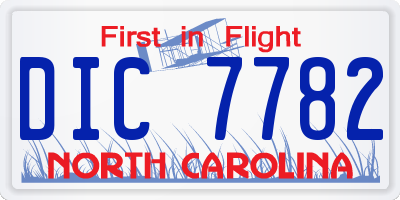 NC license plate DIC7782
